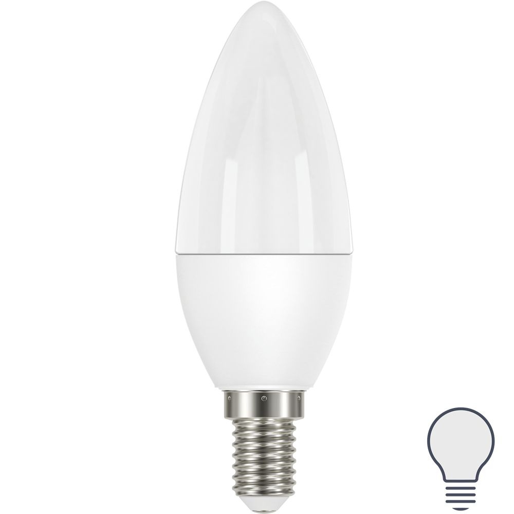 Лампа светодиодная Lexman Candle E14 175-250 В 6.5 Вт матовая 600 лм нейтральный белый свет  #1