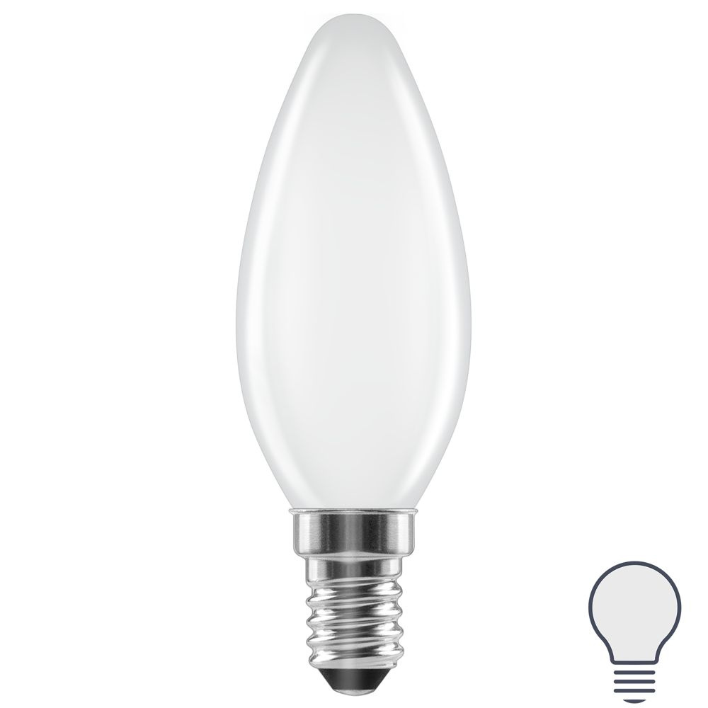 Лампа светодиодная Lexman E14 220-240 В 4 Вт свеча матовая 400 лм нейтральный белый свет  #1