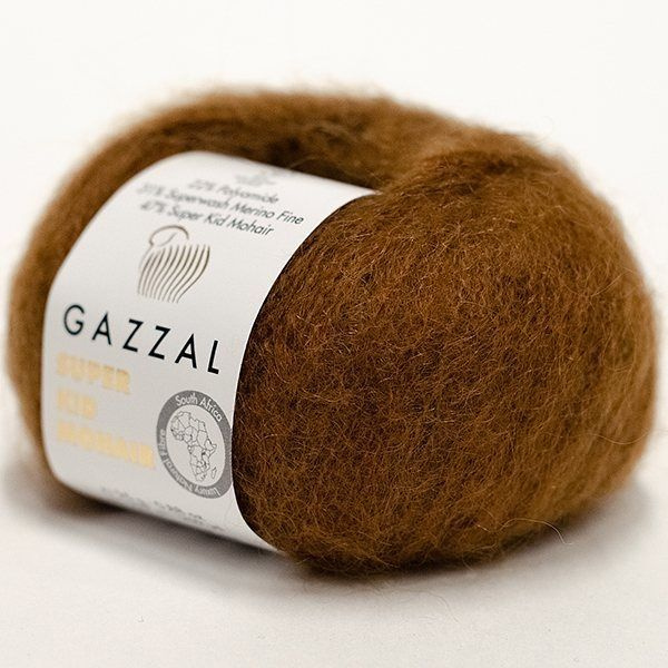 Пряжа Gazzal SUPER KID MOHAIR 64401 коричневый (6 мотков) #1