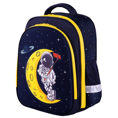 Ранец BRAUBERG KIDS STANDARD, 2 отделения, "Spaceman", СВЕТЯЩИЙСЯ, 36х28х14 см  #1