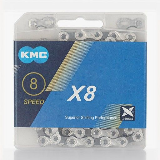 Цепь X8 KMC, 116 звеньев, 8 скоростей в индивидуальной упаковке  #1
