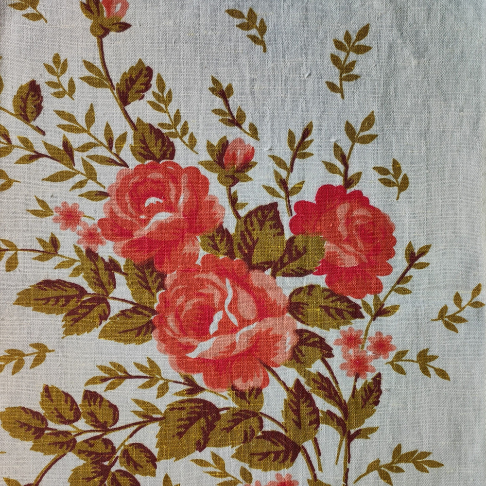 Винтажная салфетка "Ветвь розы", лен. СССР, 1970 - 1980 гг. #1