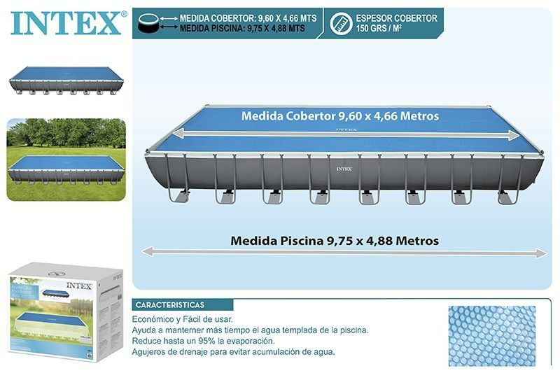 28018 Солнечное покрывало для бассейна Rectangular Frame 975x488см (960x466см, 160мкр (150g/m2))  #1