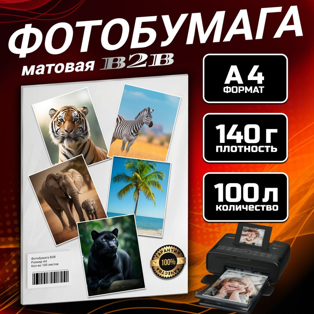 Фотобумага B2B матовая 140 гр A4 100 листов #1