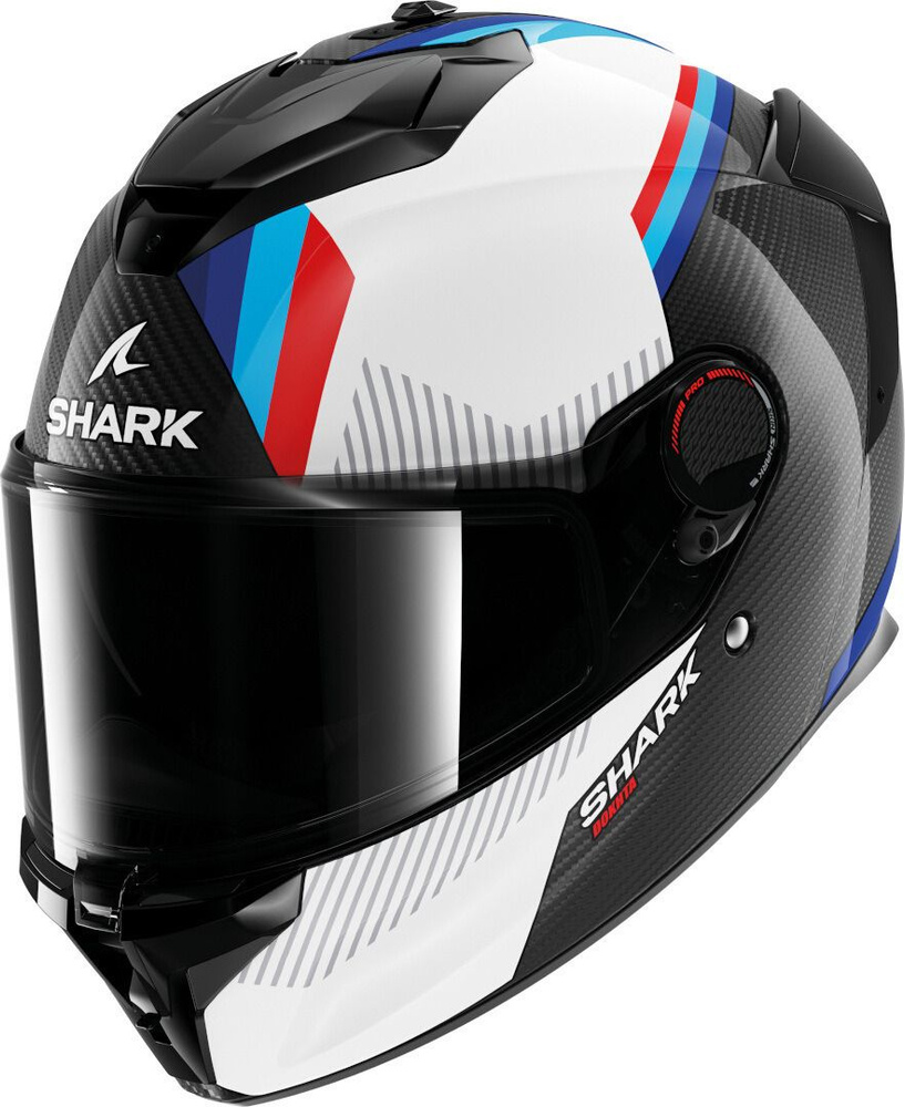 Мотошлем закрытый интеграл SHARK SPARTAN GT PRO DOKHTA CARBON Black/White/Blue, S  #1