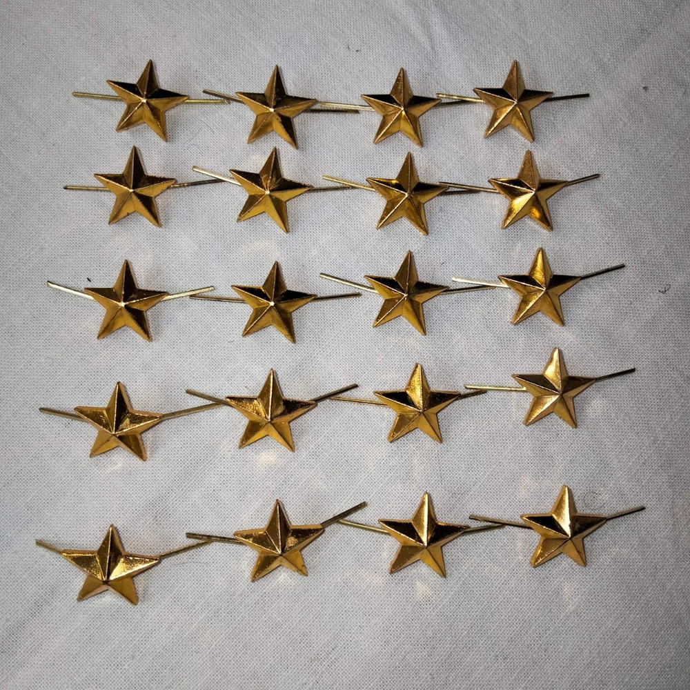 Звезда на погоны "ФТС" 14 мм, золото, гладкая (20 шт) #1