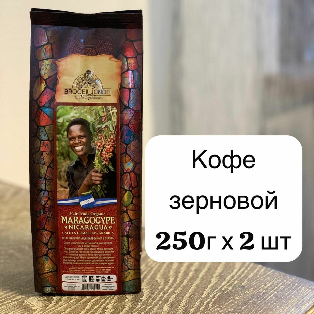 Кофе зерновой Brocelliande Maragogupe Nicaragua 2х250г #1