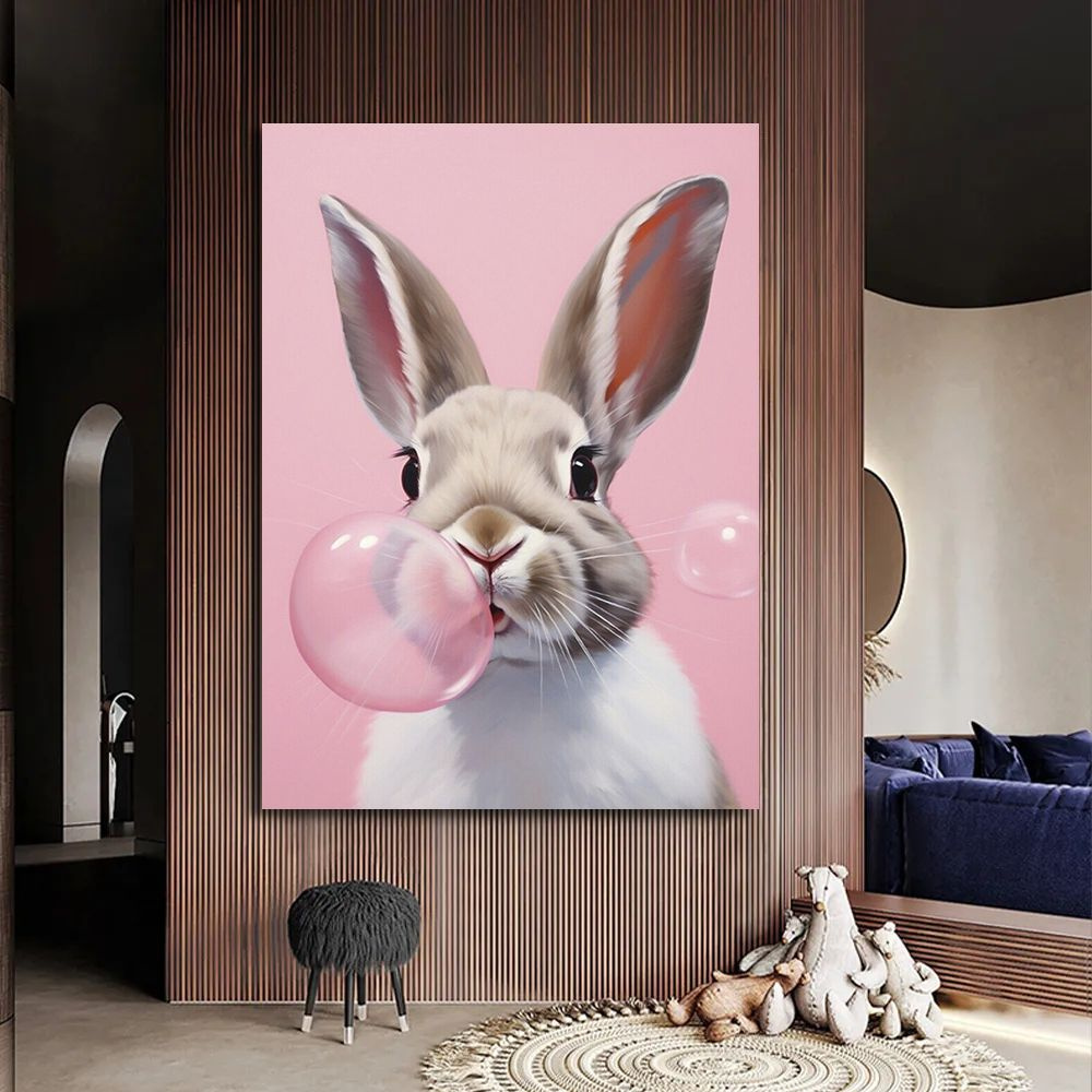 Картина кролик бабл-гам, 50х70 см. #1