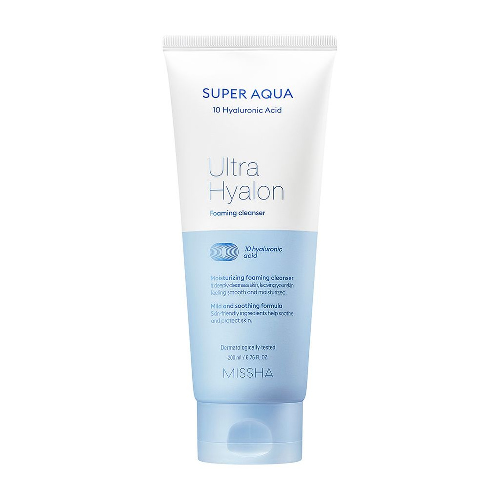 MISSHA Super Aqua Ultra Hyalron Cleansing Foam Пенка для лица очищающая, 200 мл  #1