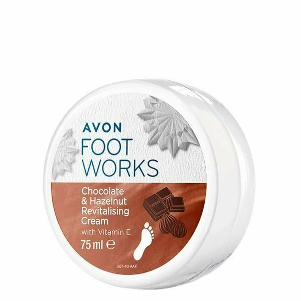 Эйвон/AVON Восстанавливающий крем для ног с витамином Е Foot Works с ароматом шоколада и лесного ореха #1