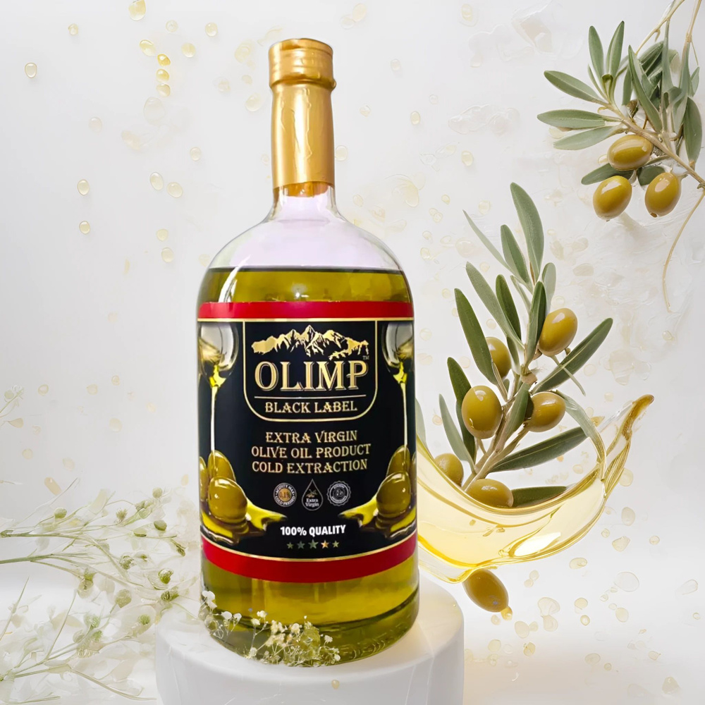 Масло Оливковое нерафинированное Olimp Black Extra Virgin Olive Oil, 1л  #1