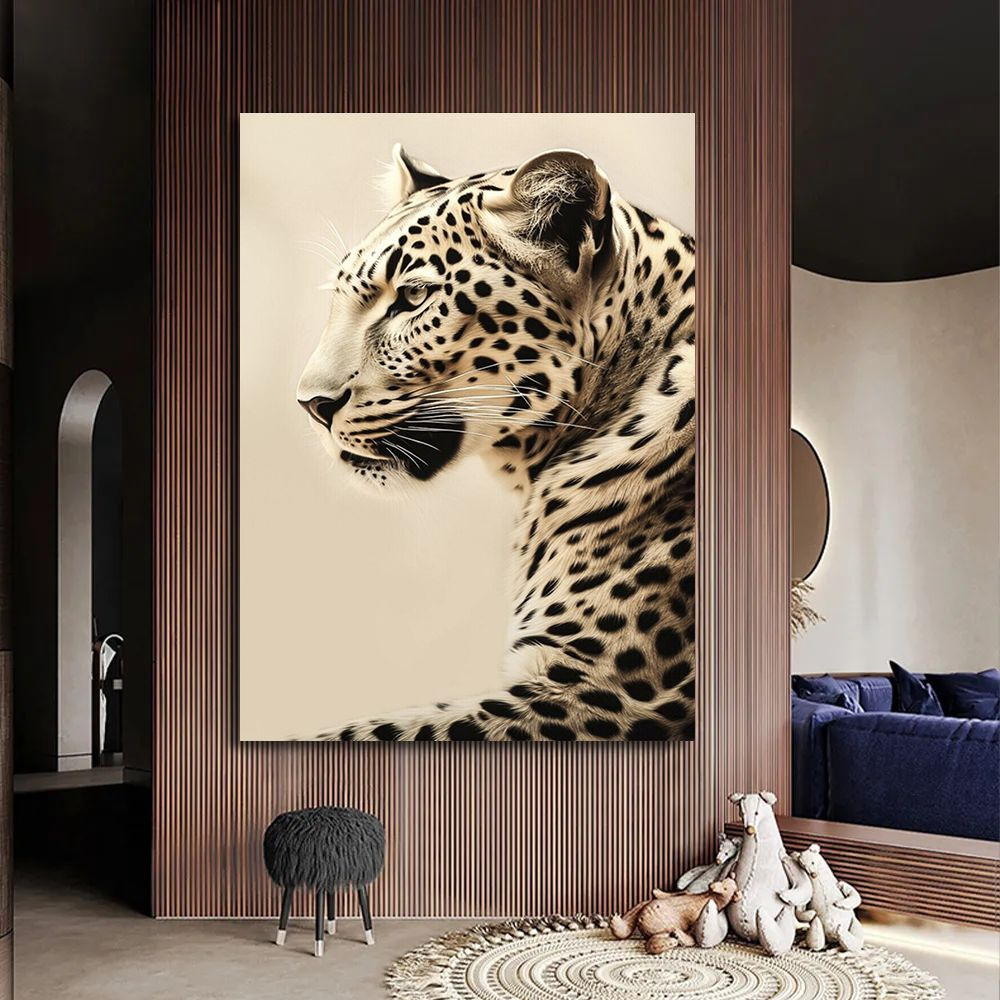 Картина для интерьера леопард, 60х80 см. #1
