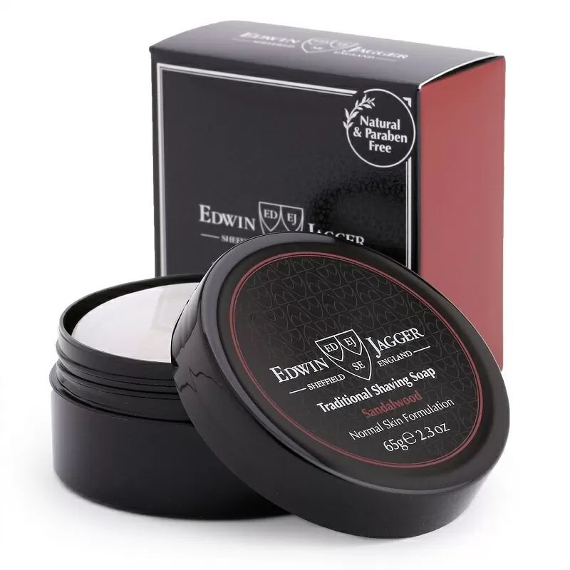 Edwin Jagger Traditional Shaving Soap Sandalwood Мыло для бритья "Сандаловое дерево" (Travel Container) #1