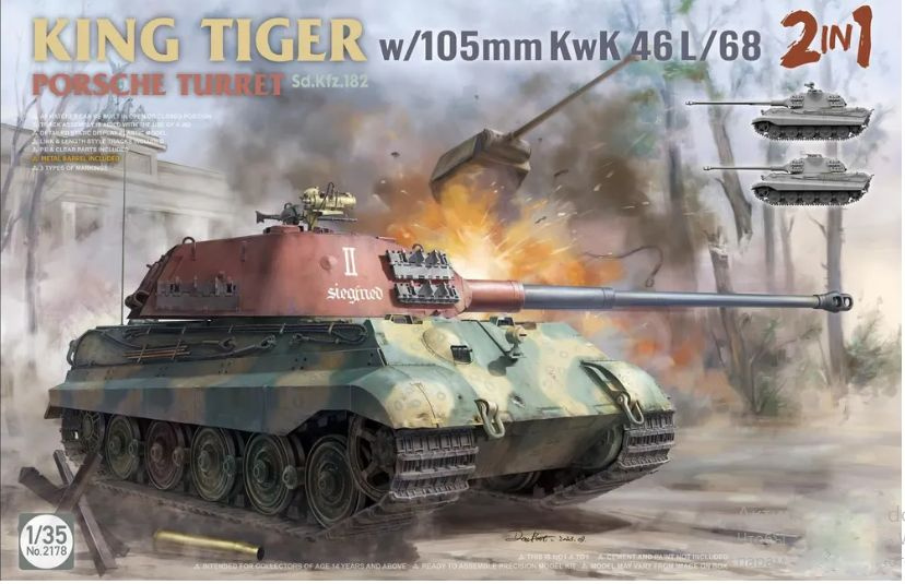 Королевский тигр KING TIGER w/105mm KwK 46L/68 2IN1 (1/35) #1