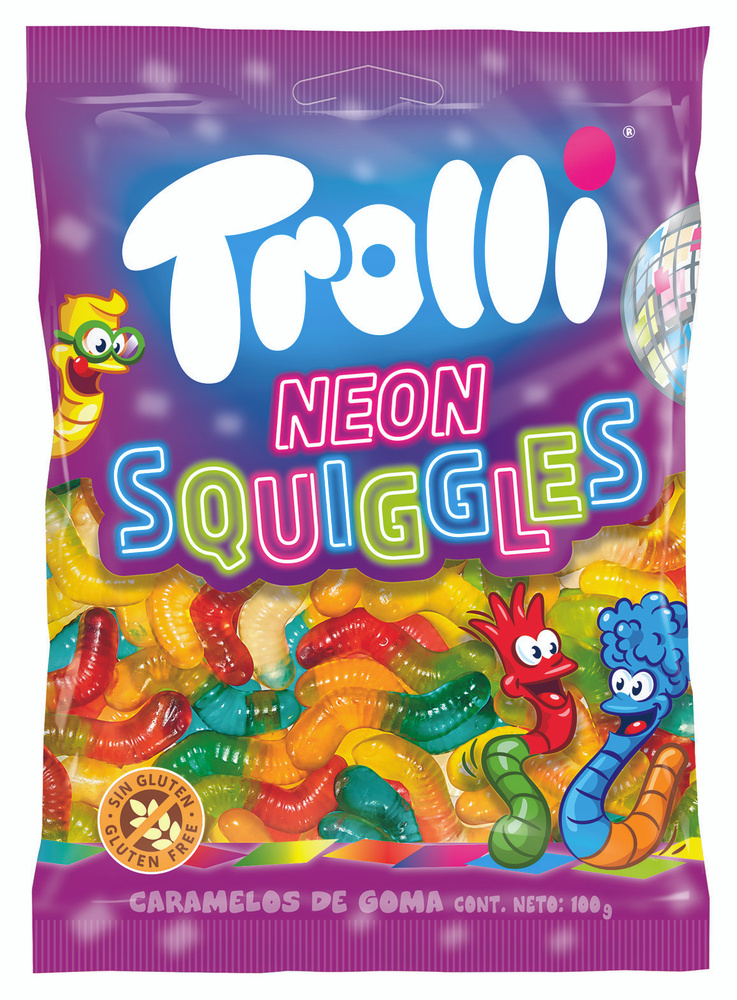 Мармелад жевательный Trolli Неоновые червячки, вес 100 гр., комплект 2 уп.  #1