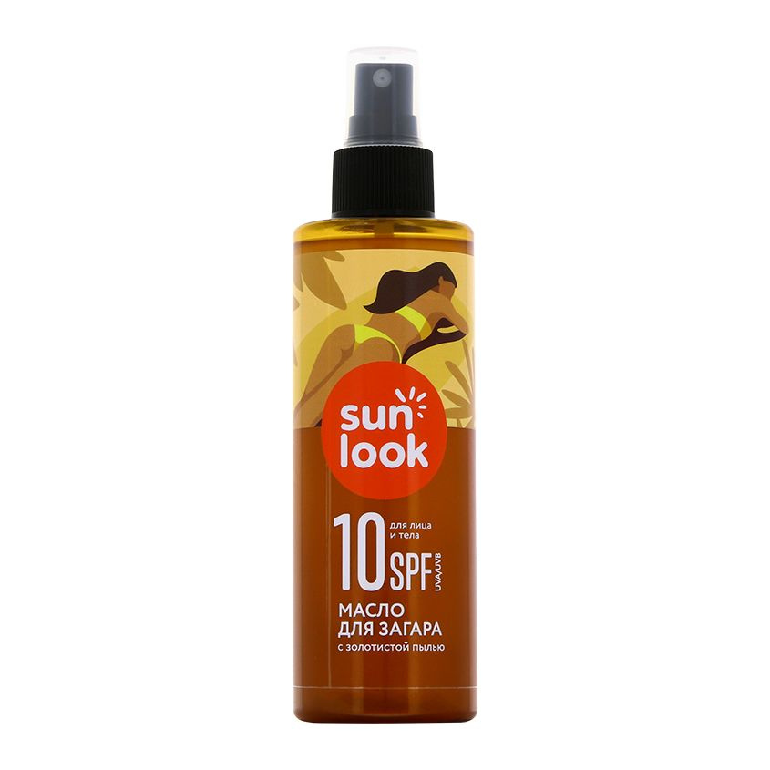 Масло для загара SUN LOOK с золотистой пылью SPF-10 190 мл #1