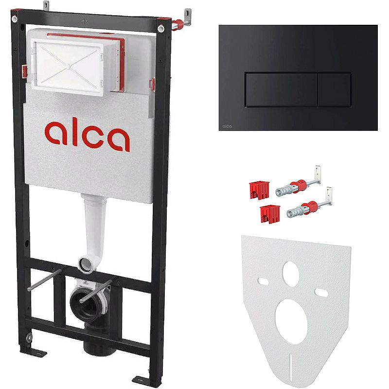 Инсталляция Alcadrain AM101/1120-4:1 RU с черной матовой кнопкой M578 + M91  #1