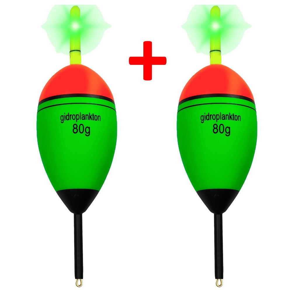 Поплавок (2 шт.) EVA 80г на толстолобика с усиленным килем с электронным светлячком и батарейкой CR-425 #1
