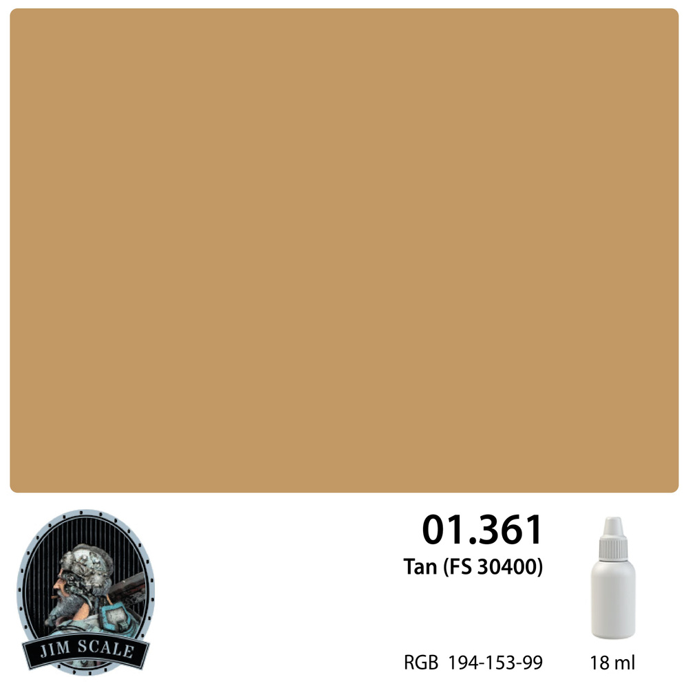 Краска акриловая Jim Scale 01.361 цвет Tan (FS 30400), 18 мл #1