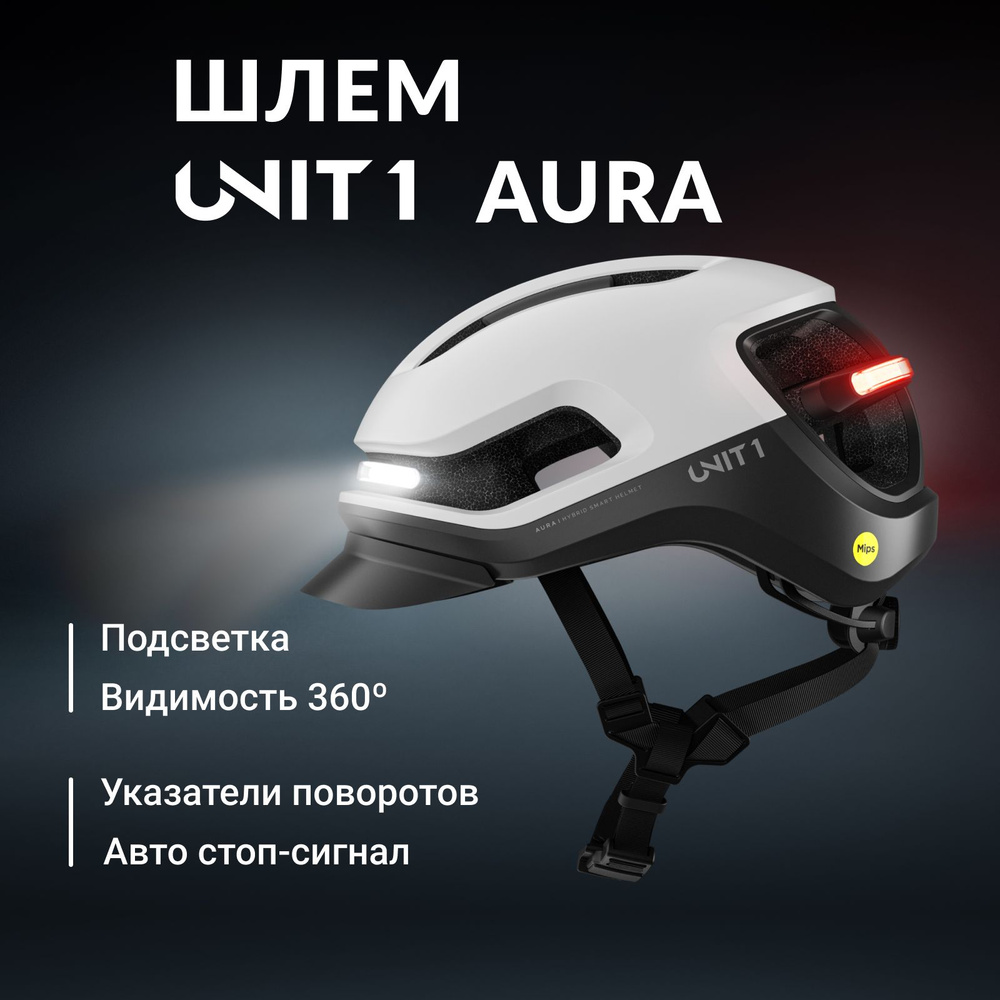 Шлем для велосипеда с подсветкой UNIT 1 Aura MIPS, размер L #1