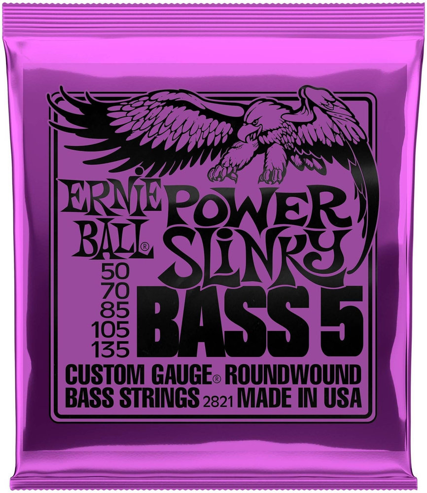 Струны для 5 струнной бас-гитары - ERNIE BALL 2821 Nickel Wound Slinky Power 50-135  #1