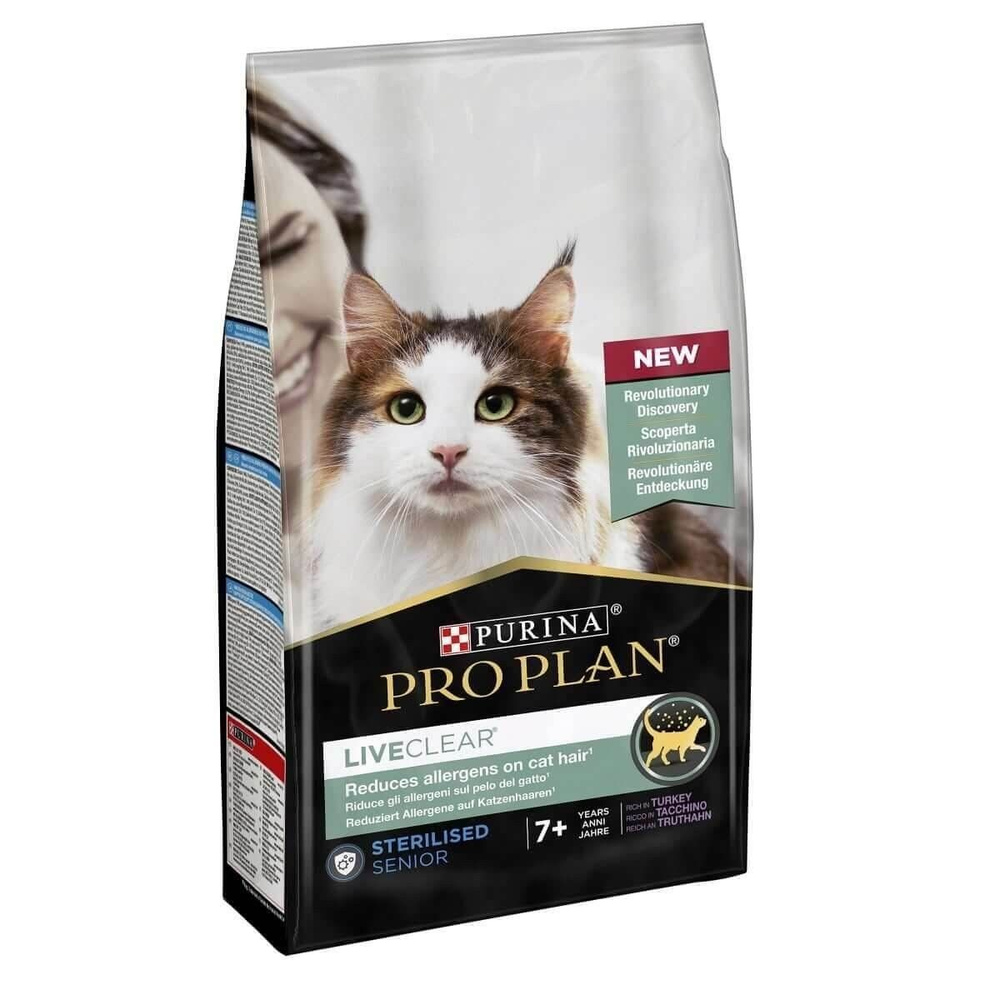 Корм ProPlan LiveClear с индейкой для кастрированных пожилых кошек, 1,4 кг  #1