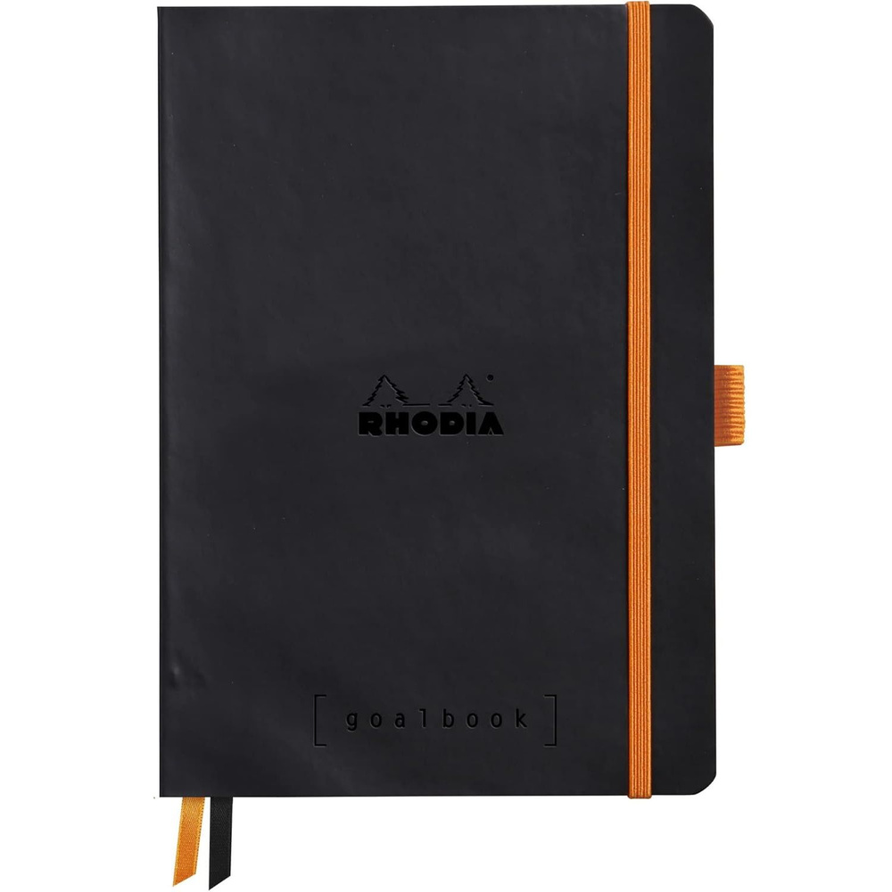 Блокнот RHODIA Goalbook A5 90 г/м2 120 л, в клетку, мягк.обл., на резинке, черный RH-117762C  #1