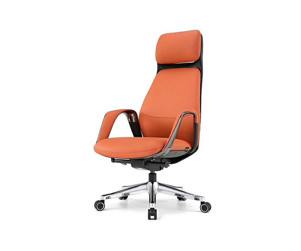 Компьютерное кресло Eureka Ergonomic SERENE Napa Leather Orange #1