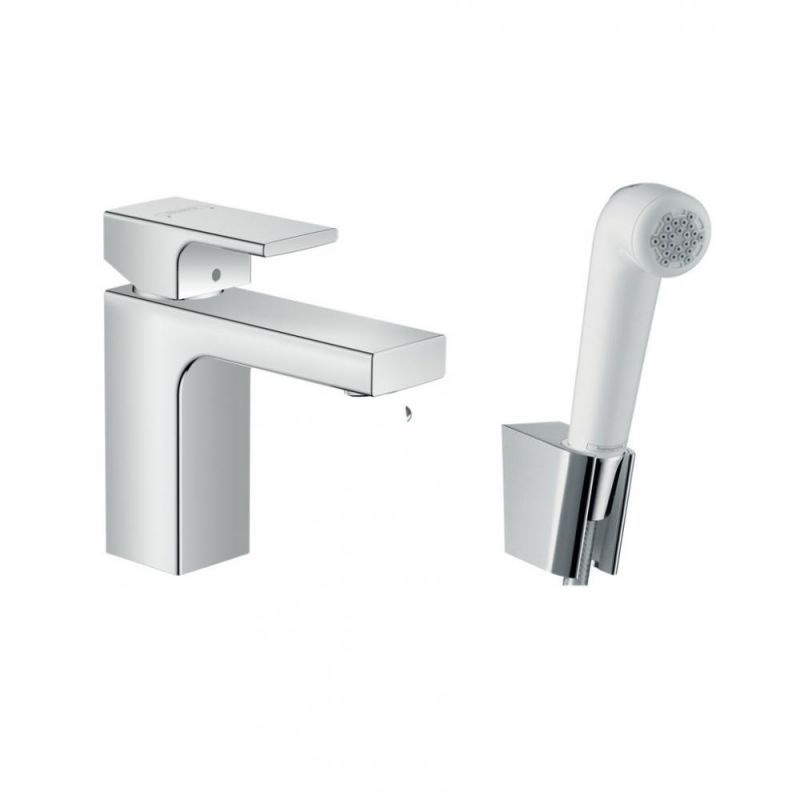 Смеситель для раковины Hansgrohe Vernis Shape 71216000 с гигиеническим душем  #1