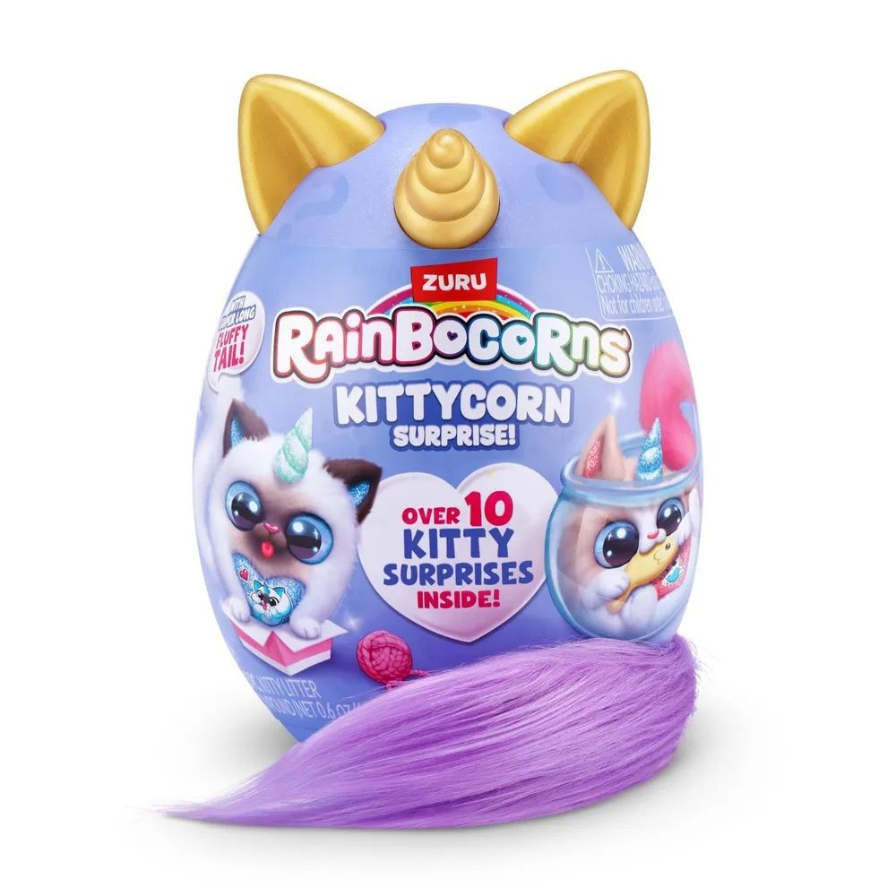 Игрушка-сюрприз ZURU Rainbocorns Kittycorn Серия 3 (Фиолетовый хвостик)  #1