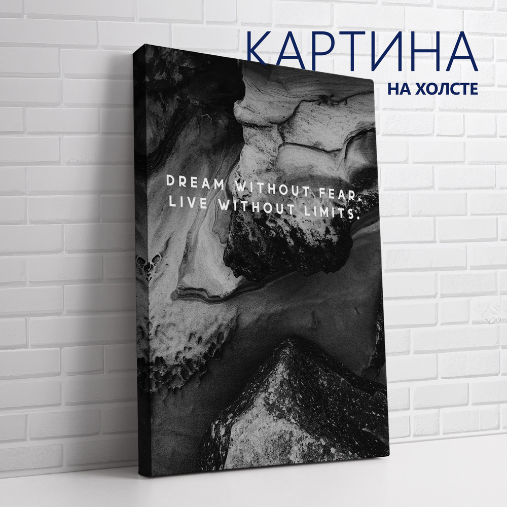 PRO Картины Картина "Цитата. Мечтай без страха, живи без ограничений (ENG)", 70 х 50 см  #1