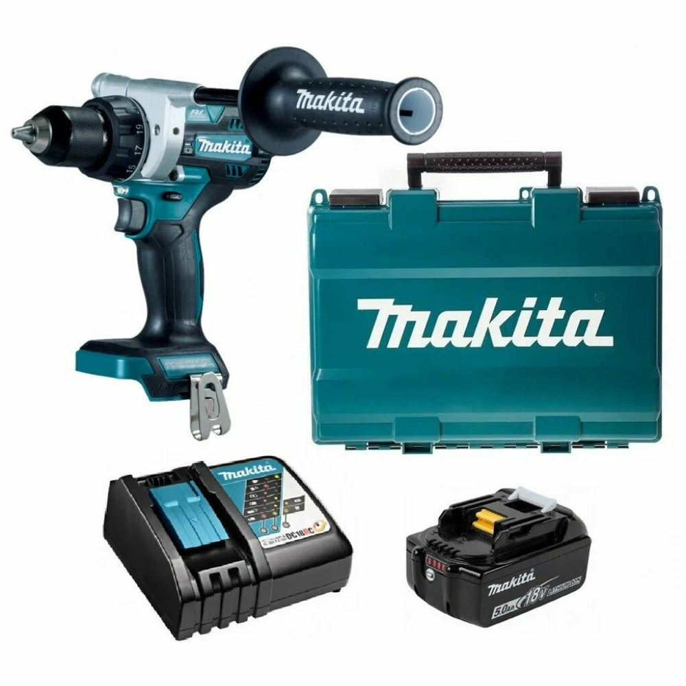 Дрель-шуруповерт аккумуляторная 130Нм 18В LXT Li-Ion 1x5Ач, з/у Makita DDF486RT, оригинал  #1