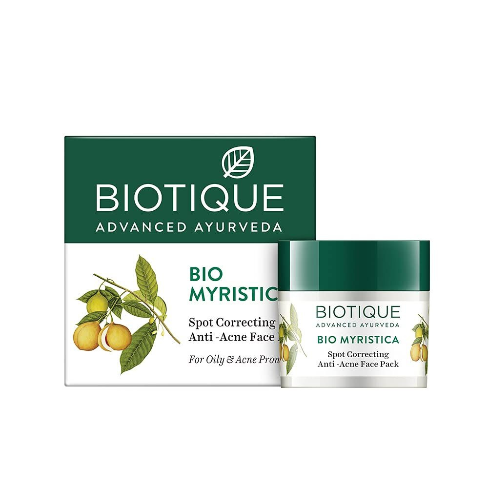 BIOTIQUE Маска для лица Bio Myristica Spot Correcting Anti-Acne Face Pack #1