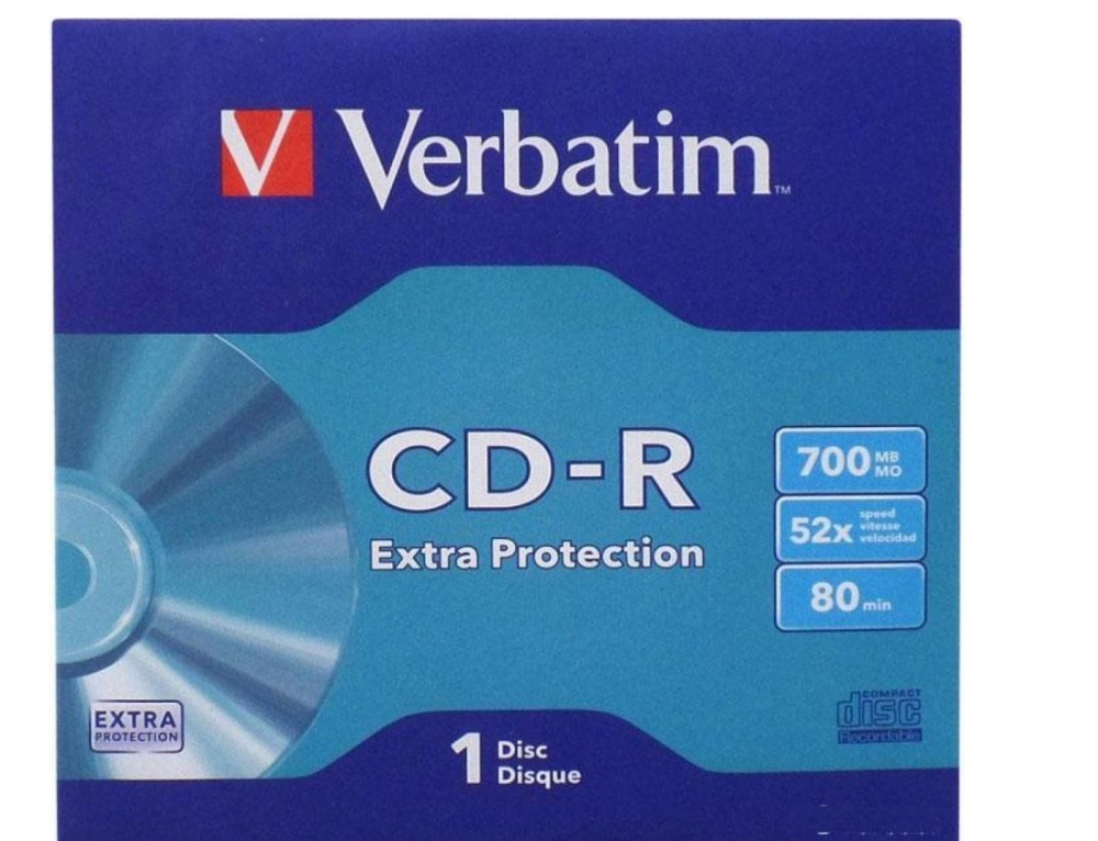 Диск CD-R 700Mb Verbatim (43843) 52X EXTRA PROTECTION 10шт конверт #1