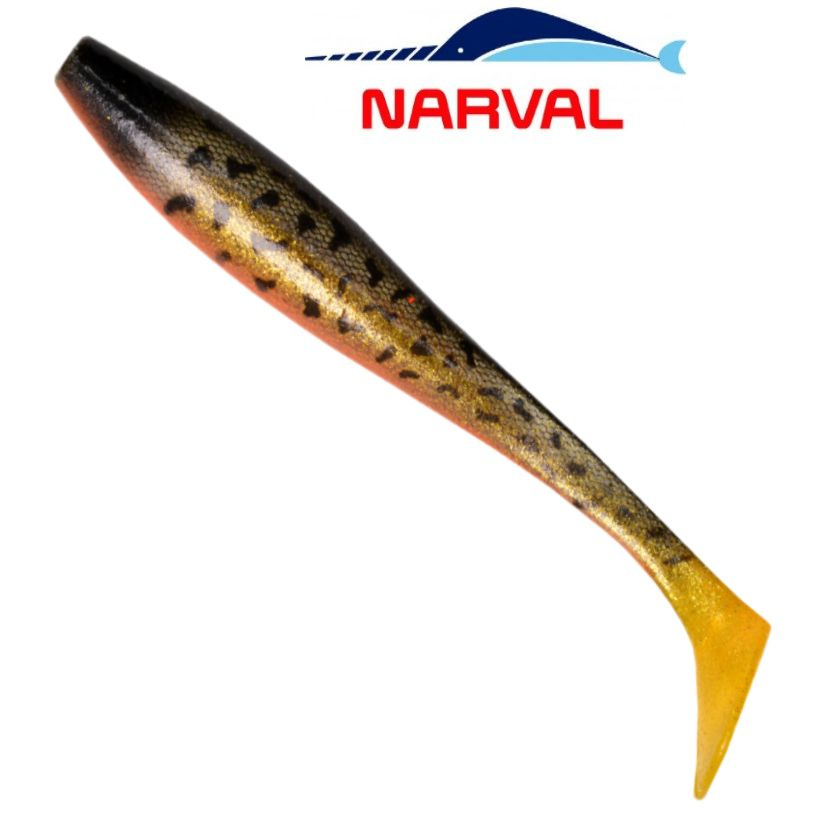 Приманка силиконовая Narval Choppy Tail 12cm цв. #040 Onega Burbot / Виброхвост для джига на судака, #1