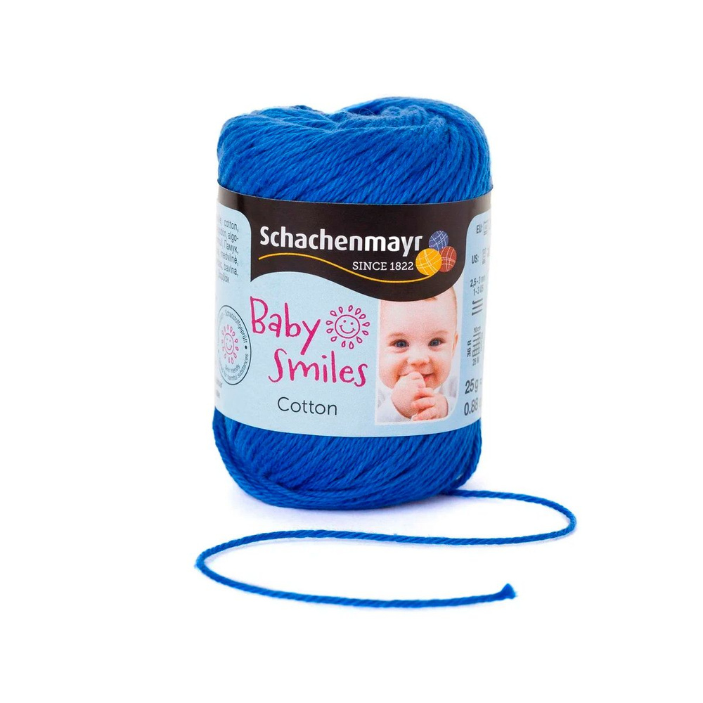 Cotton /Коттон/ пряжа Schachenmayr Baby Smiles, 100% хлопок, 25г/92м, арт. 9807350 цвет 01053, himmelblau #1