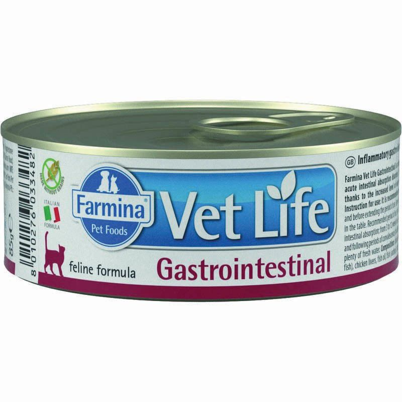 Полнорационный диетический влажный корм Farmina Vet Life Cat Gastrointestinal для взрослых кошек при #1