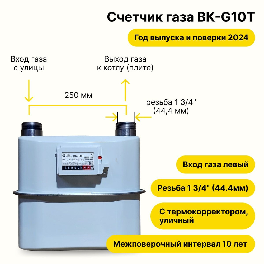 BK-G10Т УЛИЧНЫЙ с термокорректором РАСКО Газэлектроника (вход газа левый -->, 250мм, резьба 1 3/4") 2024 #1