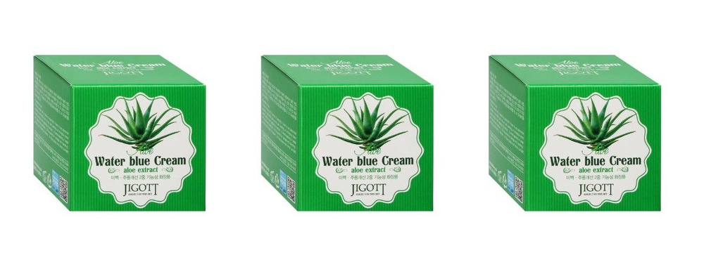 Jigott Крем для лица Aloe Water Blue Cream, с экстрактом алоэ, 70 мл, 3 шт  #1