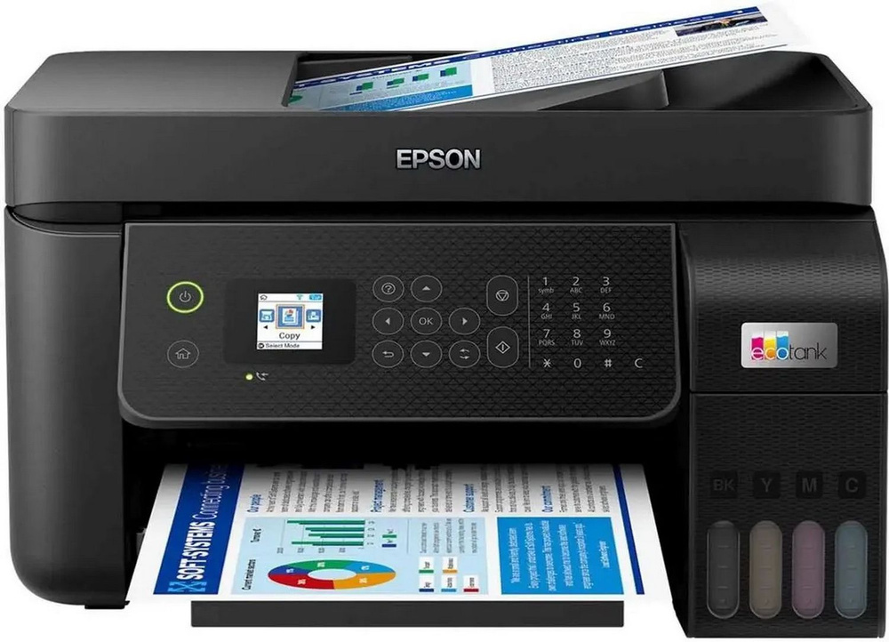 Цветное струйное МФУ Epson L5290 A4 Wi-Fi USB Lan Fax (принтер, сканер, копир)  #1