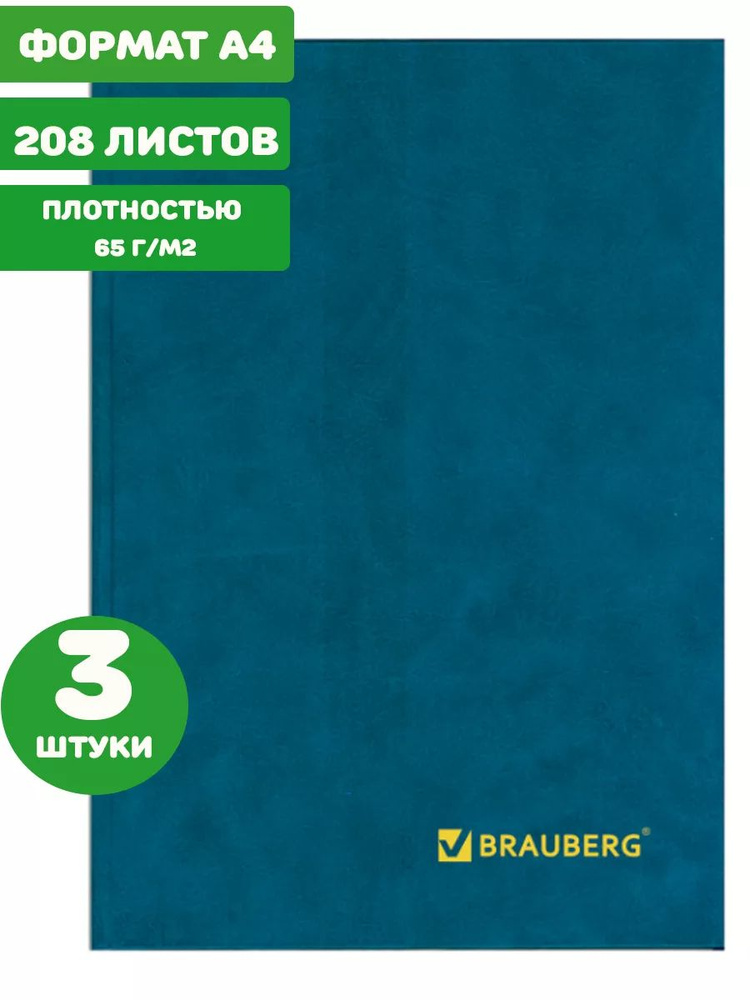 Brauberg Книга учета A4 (21 × 29.7 см), 3 шт., листов: 208 #1