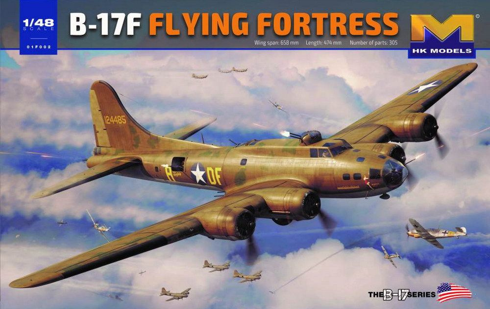 Сборная модель самолета B-17F Flying Fortress 01F002, масштаб 1/48 #1