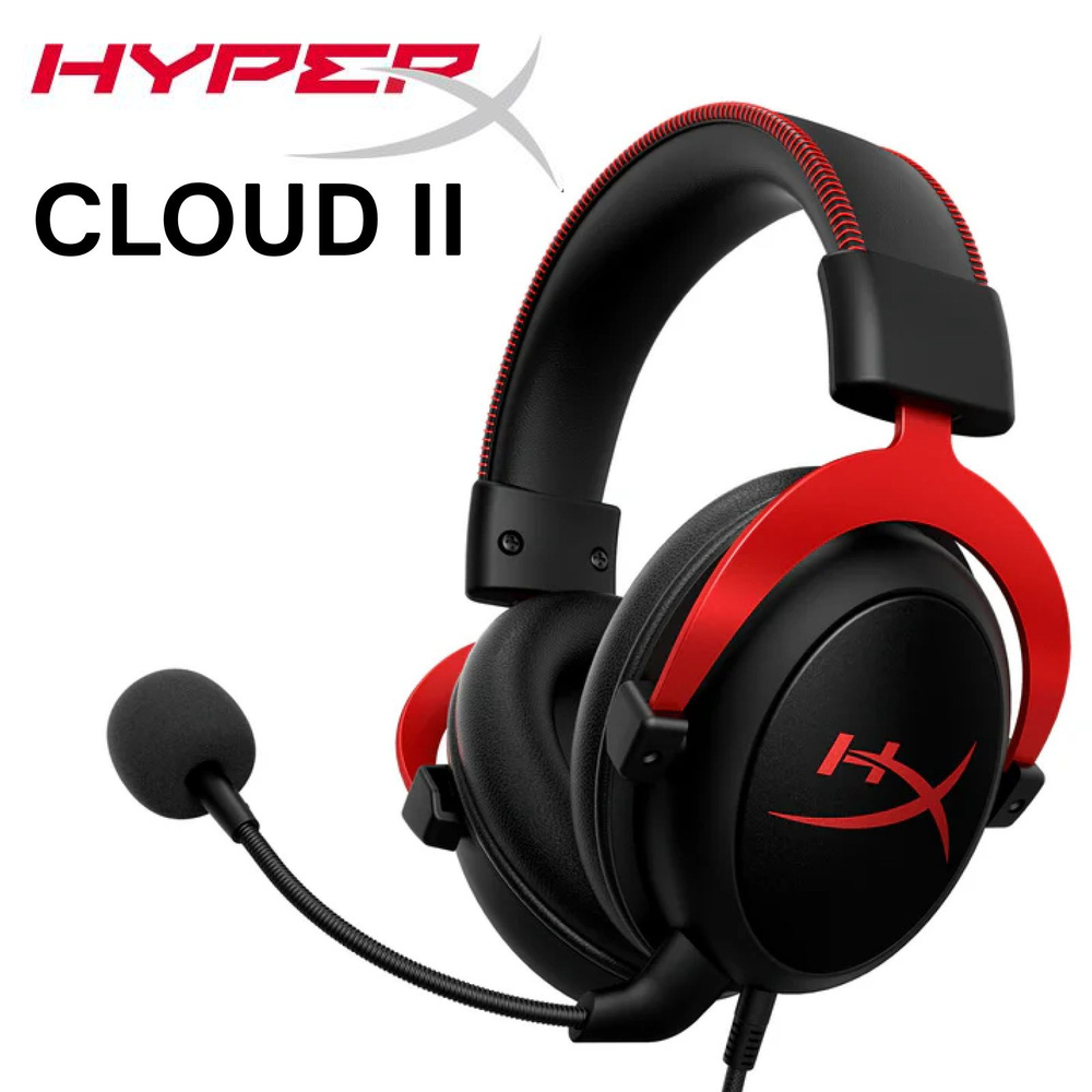 HyperX Наушники проводные с микрофоном, 3.5 мм, красный #1