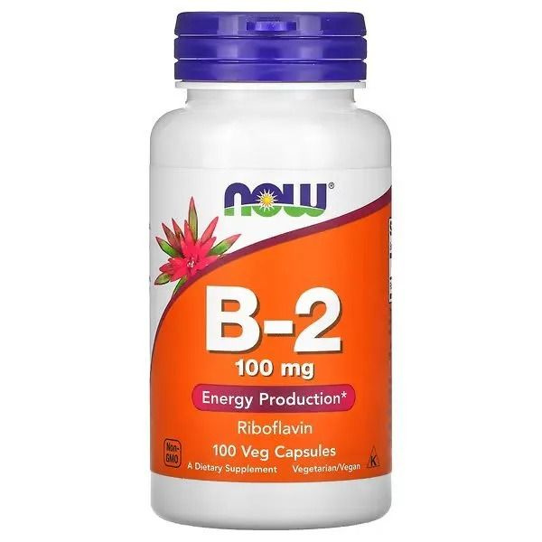 Витамин В2 (Б2) рибофлавин NOW Vitamin B2 100 мг 100 вегетарианских капсул  #1