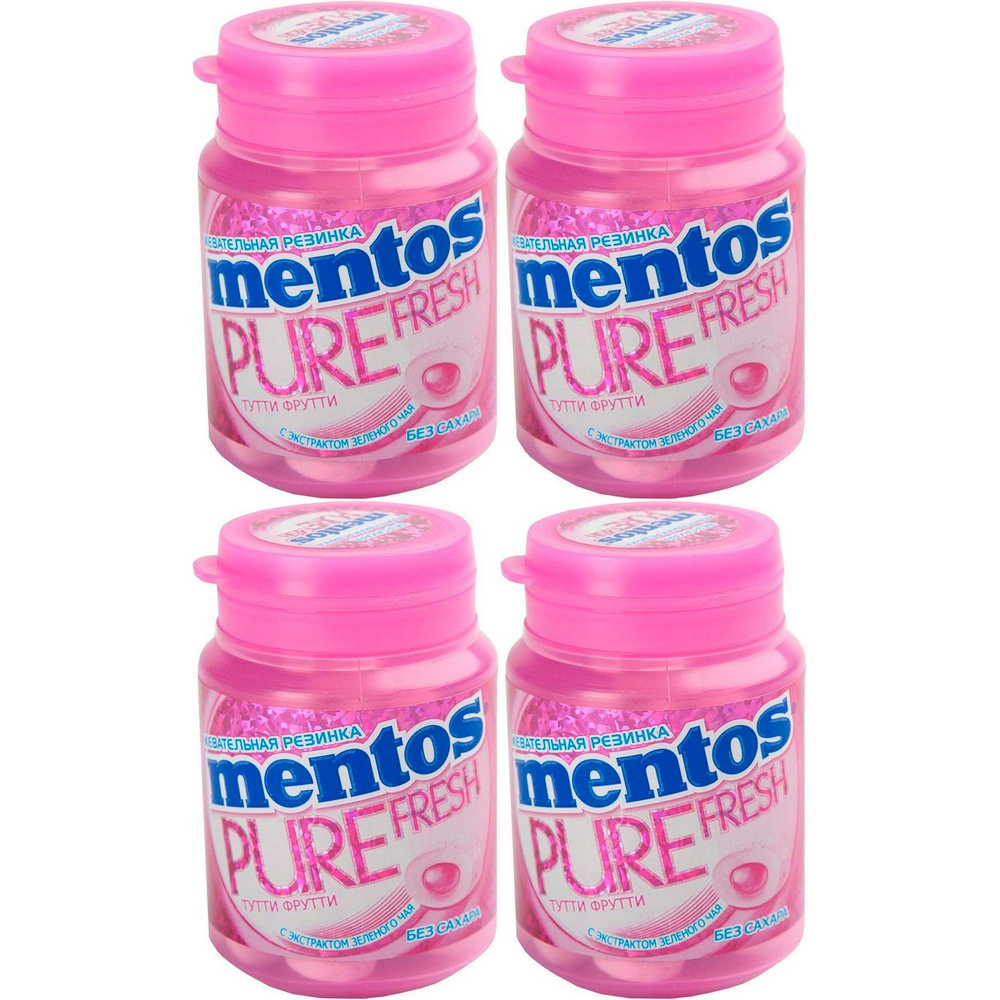 Жевательная резинка Mentos Pure Fresh Тутти Фрутти 36 шт 54 г, набор: 4 штуки  #1