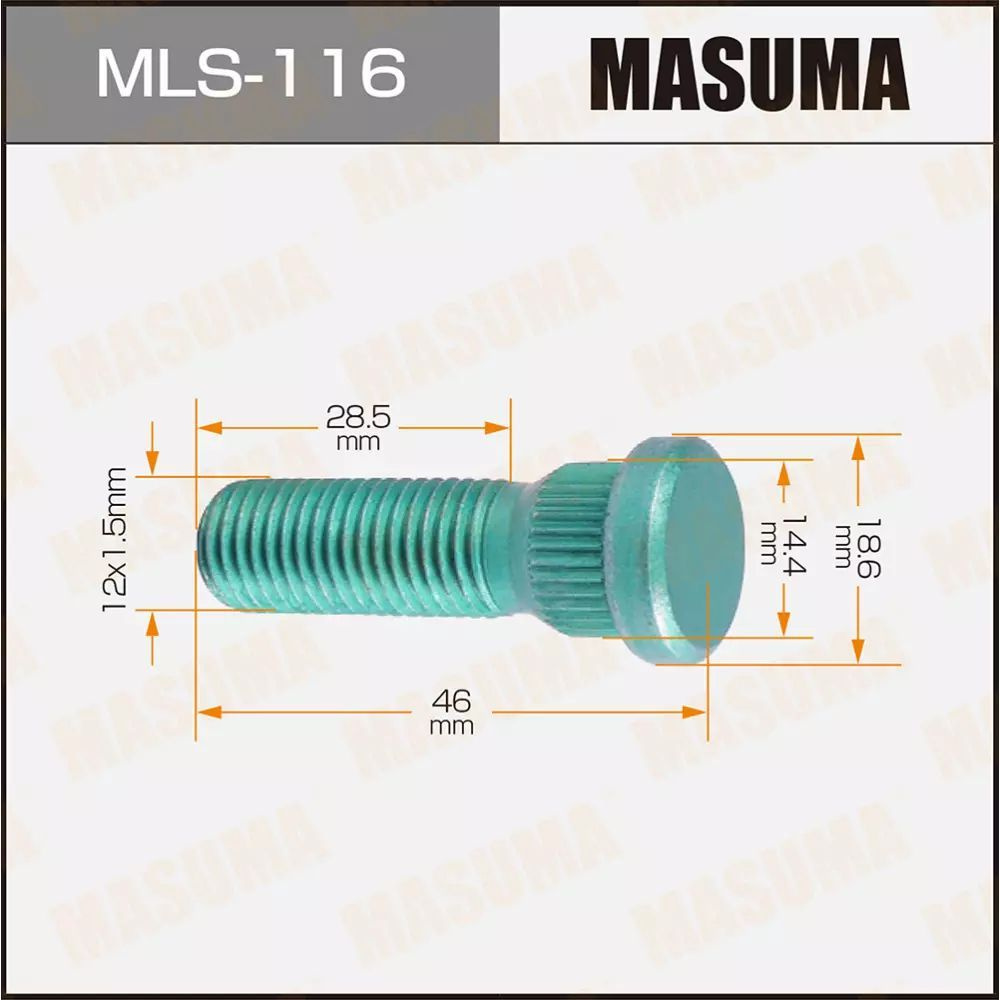 MLS116 Шпилька колёсная Masuma M12x1.5мм ОРИГИНАЛ - 1 шт. #1