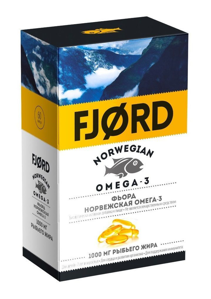 FJORD Norwegian Omega-3 (ФЬОРД Норвежская омега-3), 60 капсул (87 г) #1