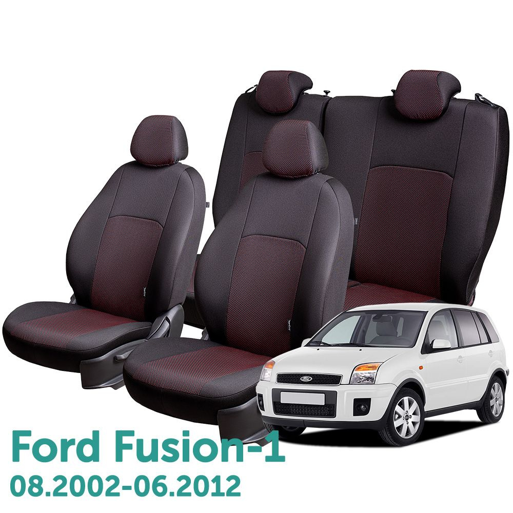 Авточехлы Lord AutoFashion для Ford Fusion, 08.2002-06.2012 (форд фьюжен) ДУБЛИН / Жаккард/ цвет - Чёрный, #1