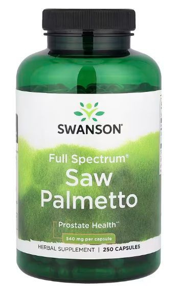 Ягоды серенои 540 мг 250 caps, Swanson Full Spectrum Saw Palmetto, Поддерживает здоровье предстательной #1