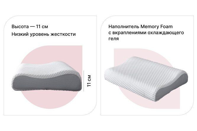 Подушка 60x40 см, наполнитель:100% полиуретан с добавлением геля, полезный  #1